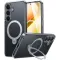 Coque arrière Torras Ostand Spin avec MagSafe pour Samsung Galaxy S25 Plus - Transparent