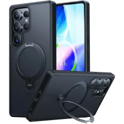 Coque arrière Torras Ostand Spin avec MagSafe pour Samsung Galaxy S25 Ultra - Noir