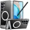 Coque arrière Torras Pstand avec MagSafe pour Samsung Galaxy S25 Ultra - Transparent