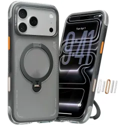 Coque arrière Torras Ostand Spin Air avec MagSafe pour Apple iPhone 17 Pro - Shadow Noir