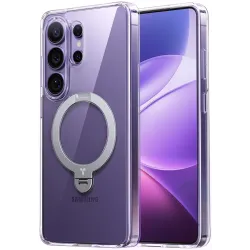 Coque arrière Torras Ostand Spin avec MagSafe pour Samsung Galaxy S26 Ultra - Transparent